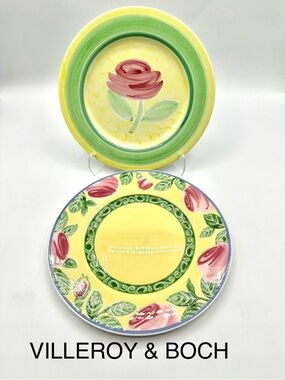 2 Villeroy & Boch Salad Plates. Roses NWT